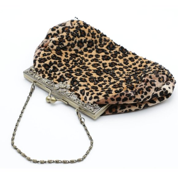 Leopard Beaded Purse